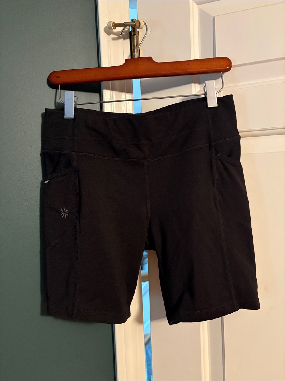 Athleta Black Bike or Running Shorts with Side Pockets